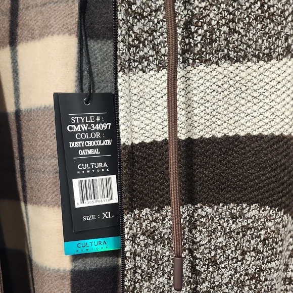 Men's Brown and Cream Striped Sweater